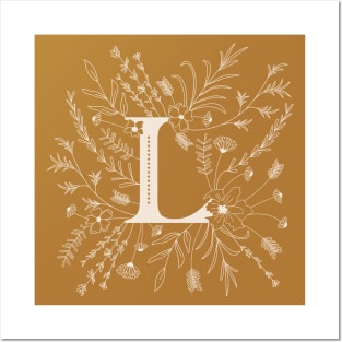 Botanical Letter L (Mustard Yellow) Posters and Art